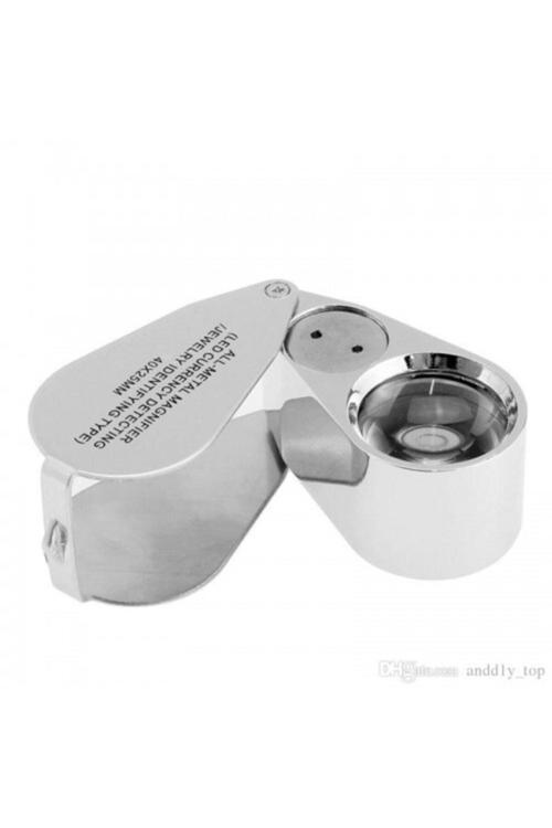 Mücevher,Kuyumcu,Tekstilciler,Para Kontrol, Için Özel Kutulu Metal Işıklı Lup 40X25