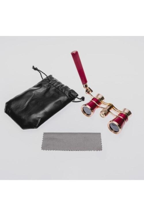 Prinç Metal Kaplamalı Deri Kılılflı Işlemeli Retro Görünümlü Tiyatro Opera Dürbünü