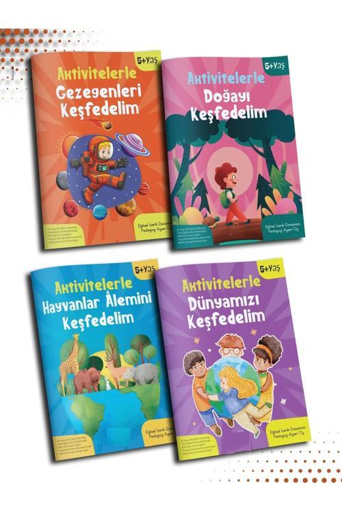 AKTİVİTELERLE KEŞFEDELİM SERİSİ - Okul Öncesi Zihinsel, Öğretici Aktivite Etkinlik - 4 Kitap
