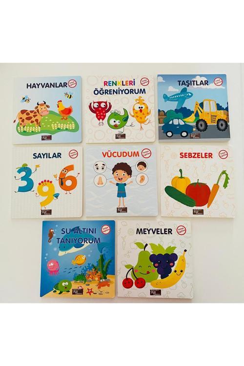 İlk kİtaplarım Türkçe/İngilizce Temel Kelimeler 8'li set 15x15 cm