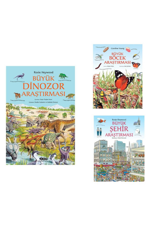 Büyük Şehir Araştırması -Büyük Dinozor Araştırması-Büyük Böcek Araştırması 3 kitap