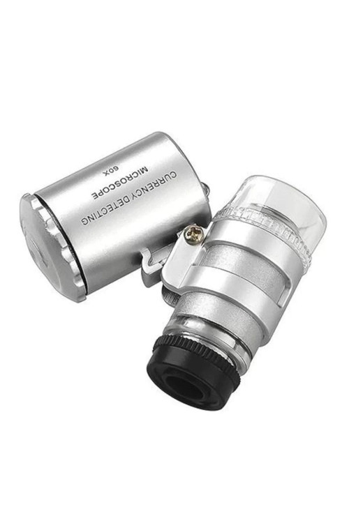 60X Mini Cep Mikroskop Led+Uv Işık Kuyumcu Antikacı Büyüteç 9882