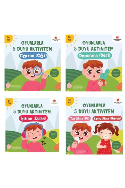 Oyunlarla  5 Duyu Aktivitem 4 kitap 5+ yaş