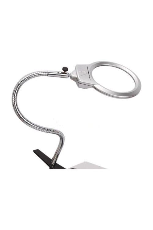 Mandallı Ayarlanabilir Başlıklı Led Işıklı Büyüteç 130Mm