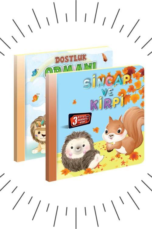 3 Boyutlu, Hareketli Kitaplar "2’li Set" Pop-up Kitaplar D.ormanı- Sincap Ve Kirpi
