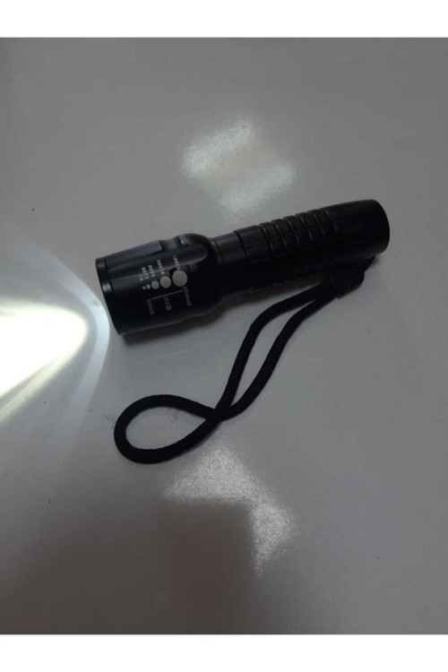 Pilli Zoomlu Metal Led El Feneri 3 Adet Pil