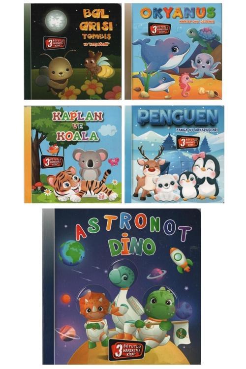 0-3 Yaş Çocuklar Için 3 Boyutlu Hareketli Kitaplar-ilk Karton Kitaplar 5 Kitap Set