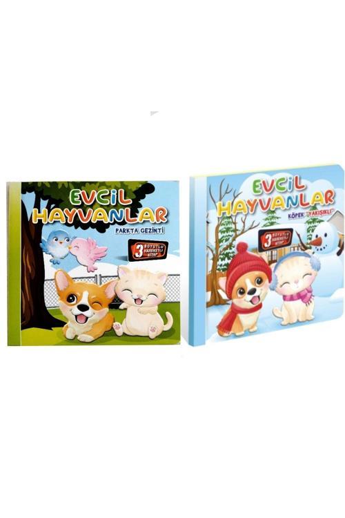 3 Boyutlu Hareketli Kitap Evcil Hayvanlar Serisi 2li Set
