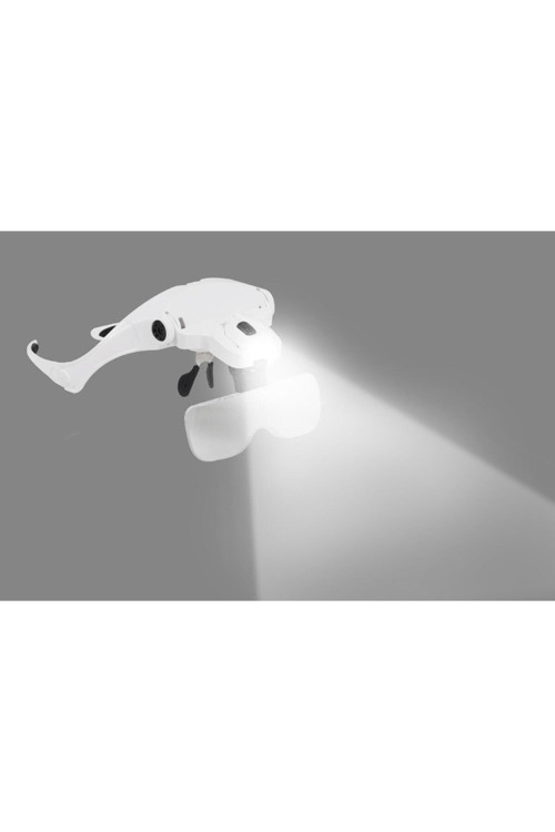 5 Lensli 2 Led Işıklı Ayarlanblr Gözlük Tipi Büyüteç-1.0X-3.5X Zoom-Microblading Işıklı Loop Gözlük