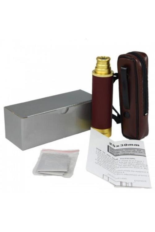 25X30 Panda Korsan Dürbünü Tek Göz Dürbün Deri Kaplamalı,Avuç Içi Monoküler Dürbün