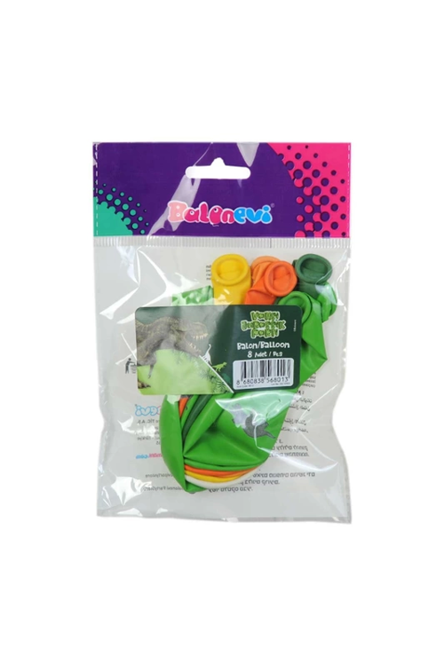 BALONEVİ PASTEL VAHŞİ JURASSİC PARTİ BASKILI BALON 8Lİ (8013)