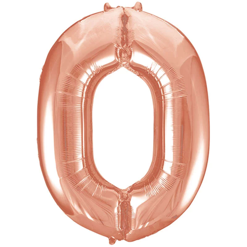 0 Rakamı Rose Gold Folyo Balon 100 cm