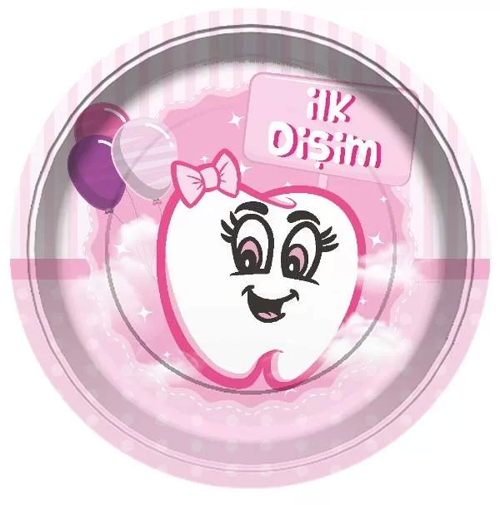 İlk Dişim Kız Tabak 8 Adet