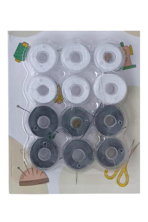 Masura İpli 12'Li Plastik Siyah-Beyaz