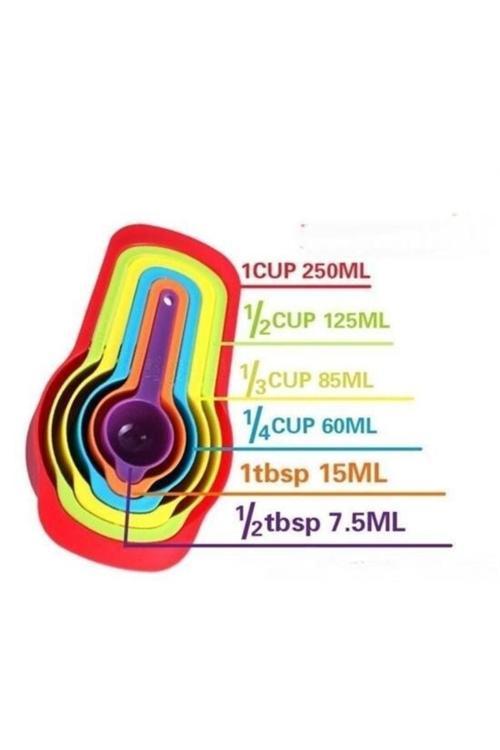 Pratik Ölçü Kaşığı Kabı 5Li Şeker Baharat Sıvı Ölçer Aparat