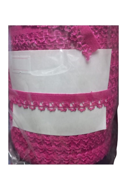 Çamaşır Lastiği Dantelli 1 Cm 1 Metre Fuşya