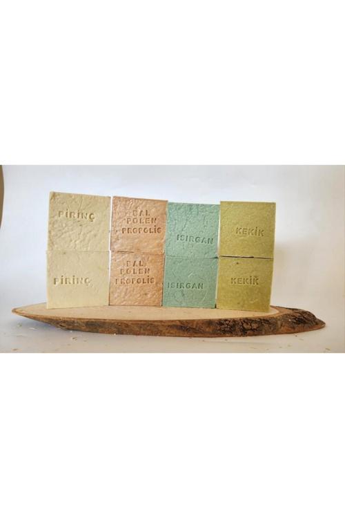 Doğal Üretim Sabunu Karışık (Pirinç-Bal Polen Propolis- Isırgan-Kekik) 8'Li Set