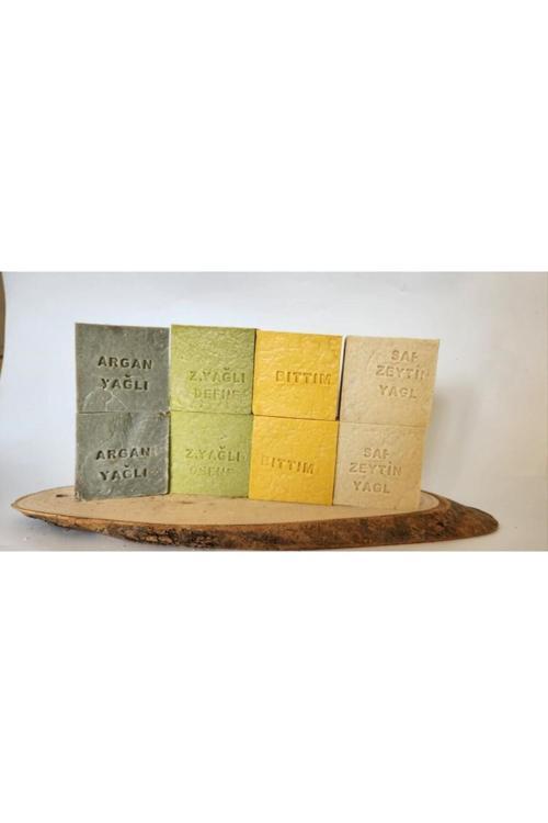 Doğal Üretim Sabunu Karışık (Argan-Defne-Bıttım-Saf Zeytinyağlı) 8'Li Set