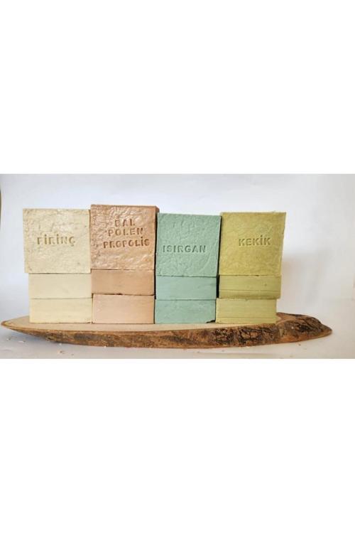 Doğal Üretim Sabunu Karışık (Pirinç-Bal Polen Propolis- Isırgan-Kekik) 12'Li Set