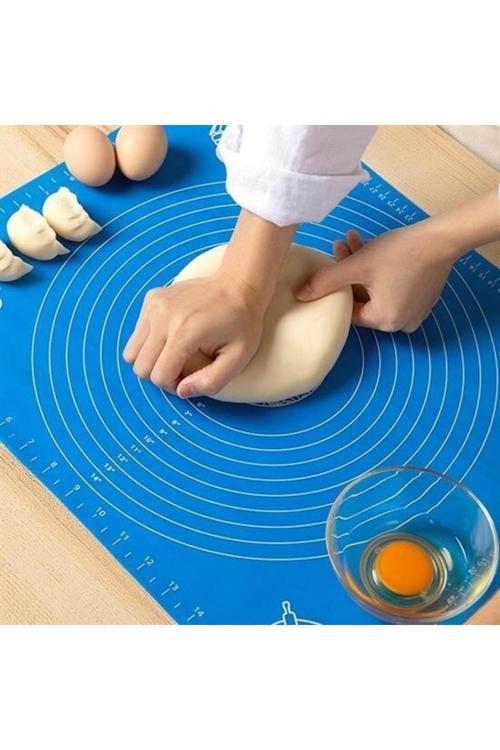 40*50 Cm Silikon Ölçekli Kullanımı Kolay Hamur Açma Matı Ekmek Mantı Makarna Hamuru Yoğurma
