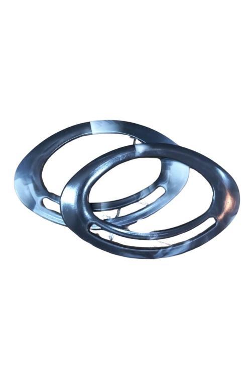 Çanta Sapı Oval Siyah-Beyaz 18 Cm