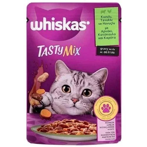 Whiskas Pouch Tasty Mix Sos İçerisinde Kuzu Etli Tavuklu ve Havuçlu Yetişkin Konserve Kedi Maması 85