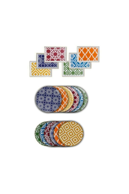Morocco 18 Parça 6 Kişilik Ikram Ve Kahvaltı Takımı 04A P021276