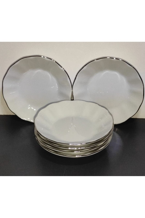 Porselen 6'Lı Yaldız Çay Tabak 11 Cm (6 Adet)