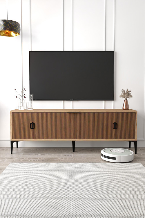 3503 Neva Tv Ünitesi 150 Cm 3 Kapaklı Ahşap - NaturalTv Sehpası