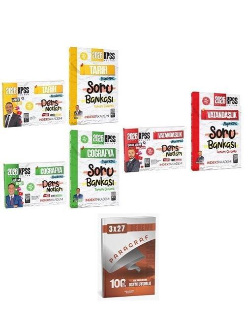 İndeks + Anla Kazan 2026 KPSS Tarih + Coğrafya + Vatandaşlık Video Ders Notları + Soru Bankası 6 lı Set İndeks Akademi Y