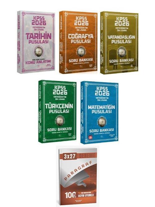 CBA + Anla Kazan 2026 KPSS Lise Ortaöğretim Ön Lisans Pusulası Soru Bankası 5 li Set CBA Yayınları