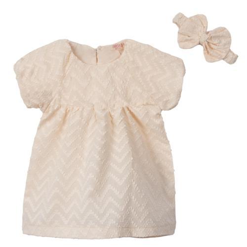 SAÇ BANDI ELBİSE TAKIM Ekru