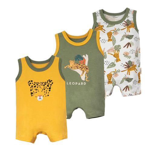 LEOPAR ASKILI ÜÇLÜ KISA TULUM SET Zeytin Yeşili