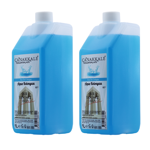 2 Adet Aqua (OKYANUS) Kolonyası - Litrelik - (BİDON) Korumalı Kapak - Yeni Model