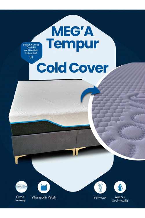 MEG'A Bedding Tempur Cold Cover Yatak Pedi&Şiltesi Fermuarlı Yıkanabilir Yatak Kılıfı