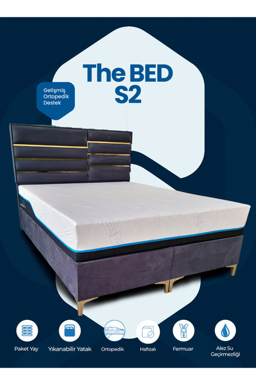 MEG'A Bedding The Bed S2 Torba Yaylı Yatak Fermuarlı Yıkanabilir Kılıflı Ortopedik Visco Yatak