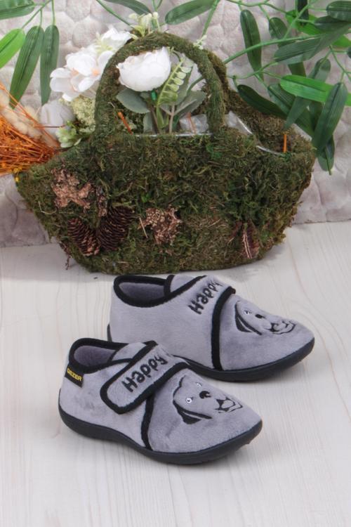 3426 Gz Köpek Figürlü Anaokulu Kreş Ev Erkek Çocuk Panduf Ayakkabı