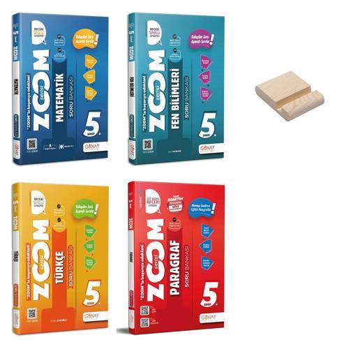 5. Sınıf Zoom Matematik Fen Türkçe ve Paragraf Soru Bankası 4lü Set + Telefon Standı