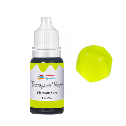 Epoksi Reçine Transparan Boya Pigment Şeffaf Epoksi Boyası 20 ML Floresan Sarı - 5024