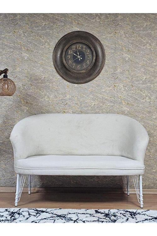 İkili TEDDY Beyaz Boyalı Telli Ayak Çay Seti Koltuk İkili Berjer , Balkon, Salon, Ofis Krem Renk 40,5 Boyut/Ebat