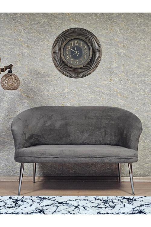 İkili TEDDY Krom Kaplama Sivriltme Ayak Çay Seti Koltuk İkili Berjer , Balkon, Salon, Ofis Kahverengi Renk 40,5 Boyut/Ebat