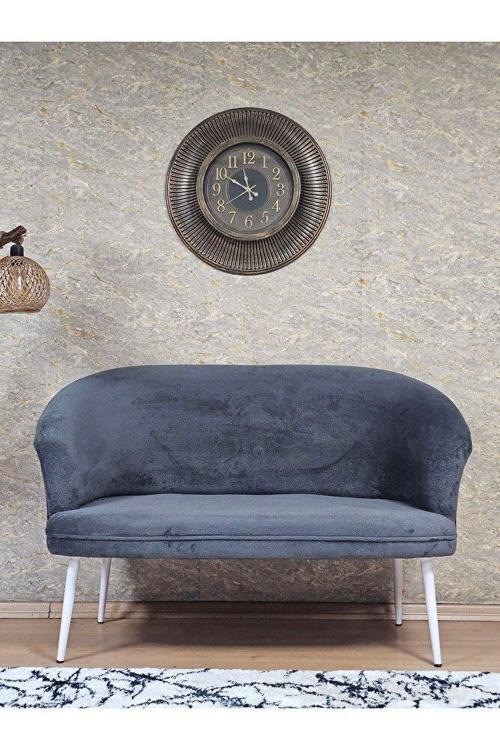 İkili TEDDY Beyaz Boyalı Sivriltme Ayak Çay Seti Koltuk İkili Berjer , Balkon, Salon, Ofis Füme Renk 40,5 Boyut/Ebat