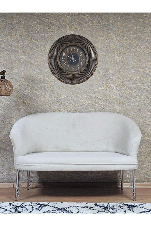 İkili TEDDY Krom Kaplama Telli Ayak Çay Seti Koltuk İkili Berjer , Balkon, Salon, Ofis Krem Renk 40,5 Boyut/Ebat