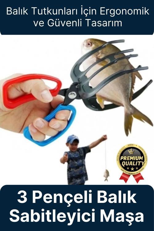 Çok Fonksiyonlu Ergonomik Tasarım Kaymayı Engelleyen Pense 3 Pençeli 11 cm Balık Sabitleyici Maşa