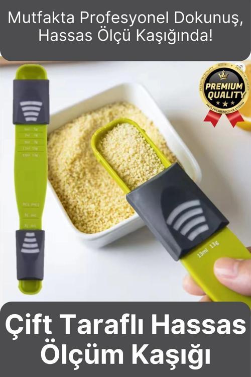 Premium Seri Gıda Sıvı Katı Şeker Tuz Kahve Baharat Ayarlanabilir Çift Taraflı Hassas Ölçüm Kaşığı