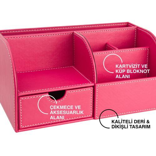Masaüstü Düzenleyici,Kalemlik,Kumandalık,Küpbloknotluk,Tabletlik,Kitaplık,6 Gözlü,Çekmeceli,Desktop Organizer,Vegan,24,5