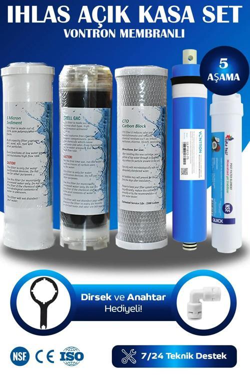 Ihlas Su Arıtma Cihazı Uyumlu 5 Aşamalı Vontron Membranlı Filtre Bakım Setii