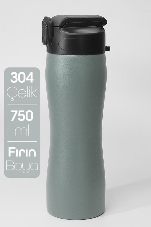 Komple Paslanmaz Çelik Matara Pipetli Mat Renk Spor Matarası Suluğu 304 Çelik Suluk Füme 1158