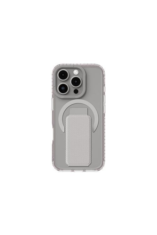 İphone 16 Pro Max Kılıf Magsafe Şarj Özellikli Standlı Titan Pro Plus Kapak Gri