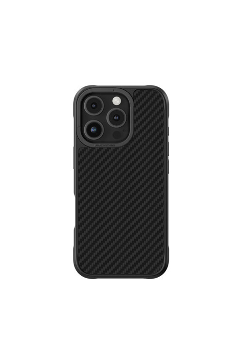 İphone 16 Pro Kılıf Magsafe Özellikli 1500D Aramid Fiber Titan Max Serisi Kapak Siyah